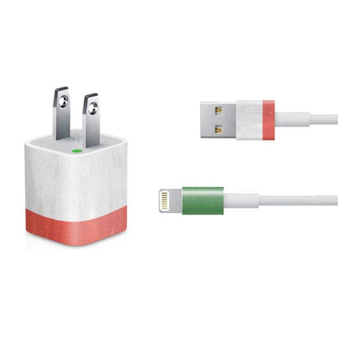 Italy Flag Distressed iPhone Charger (5W USB) Skin